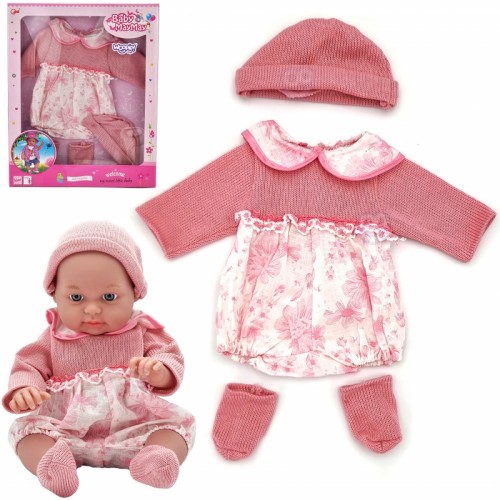 WOOPIE lėlių drabužių rinkinys, suknelės kepurė 43 - 46 cm, rožinė