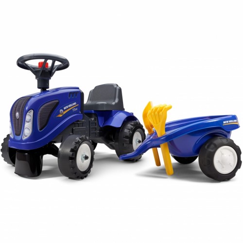FALK New Holland Blue Baby Tractor su priekaba + priedais. nuo 1 metų