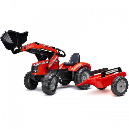 FALK Massey Ferguson raudonas pedalinis traktorius su priekaba 3 metus