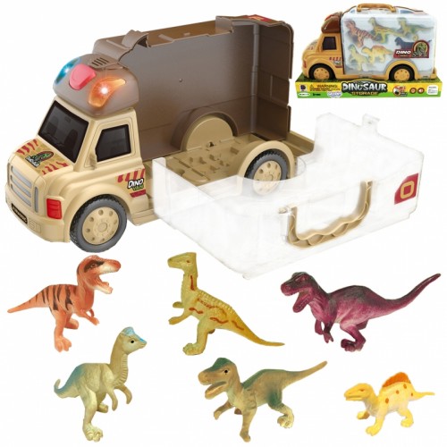 WOOPIE Set Car 2in1 Lagaminas + Dinozaurai Figūros 6 vnt.