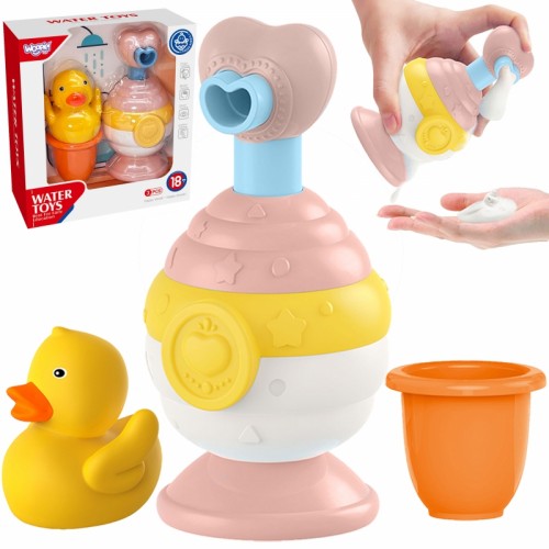WOOPIE BABY vonios žaislų puodelis + antis + muilo dozatoriaus rinkinys