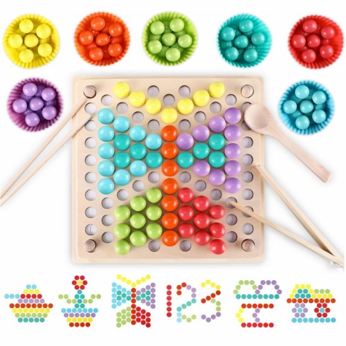 WOOPIE Colorful Balls Puzzle Montessori mozaikos rūšiuotojas