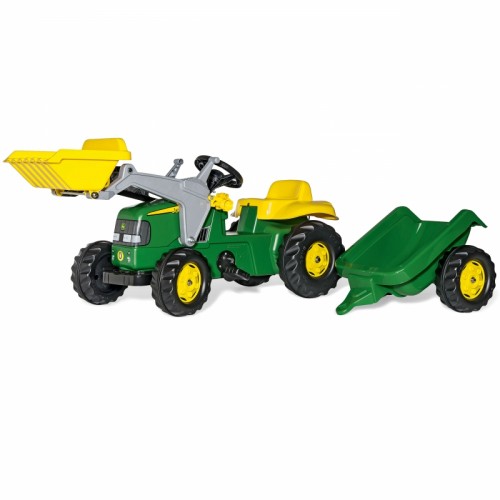 Rolly Toys John Deere pedalinis traktorius su kaušu ir priekaba 2–5 metų senumo
