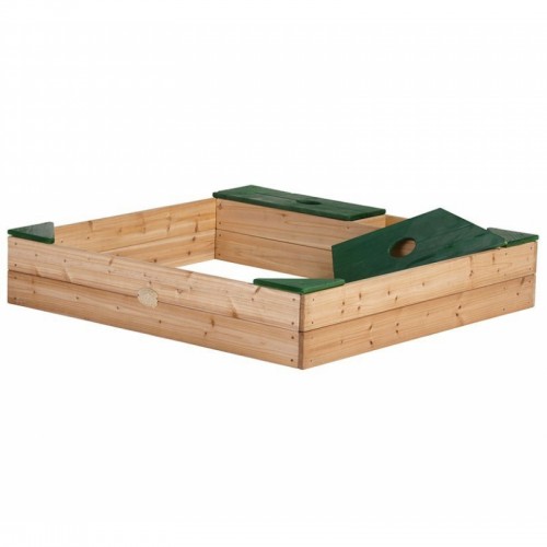 AXI medinė smėlio dėžė + priedų saugykla + brezentas