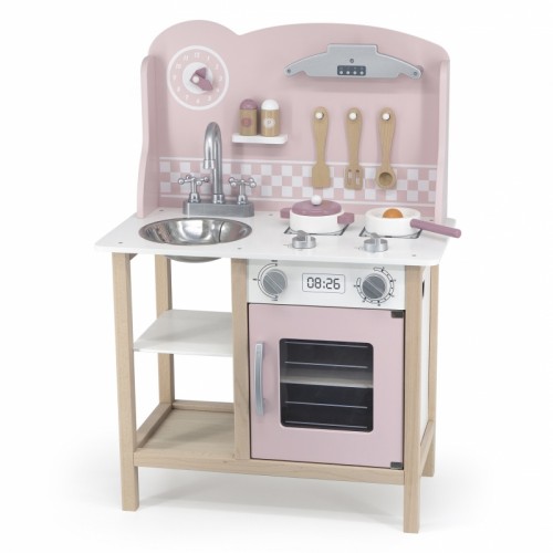 VIGA PolarB medinė virtuvė su sidabru - rožiniai aksesuarai
